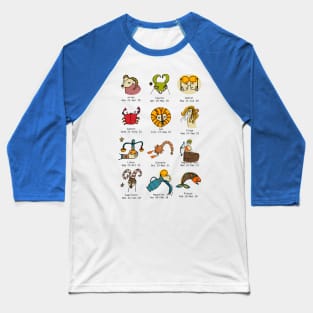 Retro Zodiac Chart Baseball T-Shirt